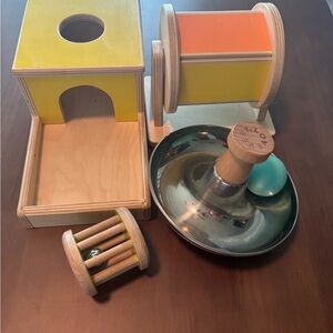 LOVEVERY Wooden Activity Toy Playset for Babies. Montessori.